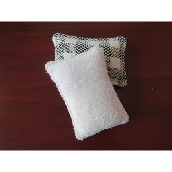 Reusable Kitchen Sponge, Set of 2, Black and White Check Dish Scrubby - Picture 2 of 4